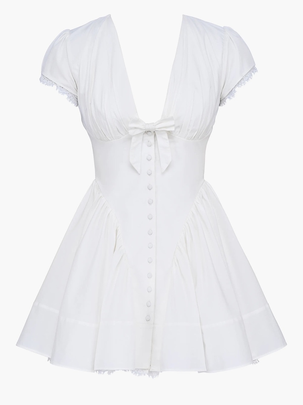 House of cb Emiliana Lace Trim Stretch Cotton Minidress - Picture 3 of 11
